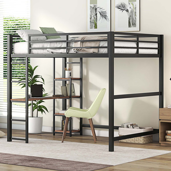 Mason & Marbles Dederang Metal & Wood Loft Bed Bed Wayfair